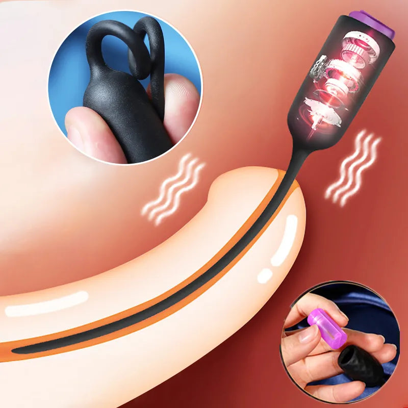 Vibrating Penis Plug Urethral Dilator Stimulate Ejaculation Delay Sounding - image 0