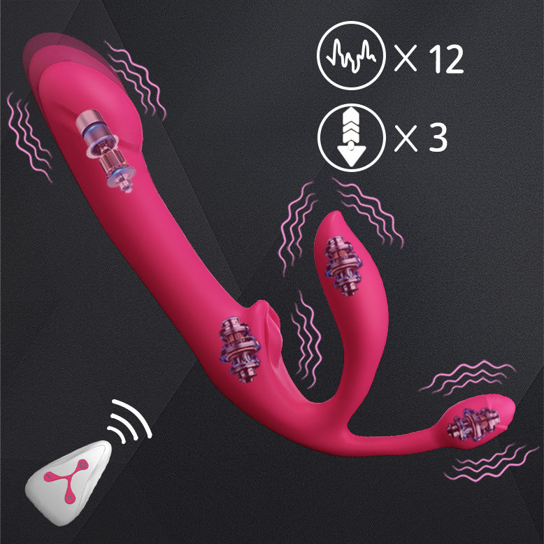 4 Vibration Parts Thrusting Rose Vibrator For Women with Remote - image 4