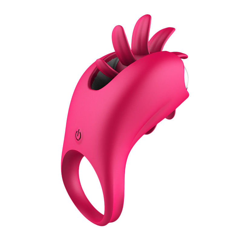 Licking & Vibrating for Mutual Joy Cock Ring - A - Red - image 1