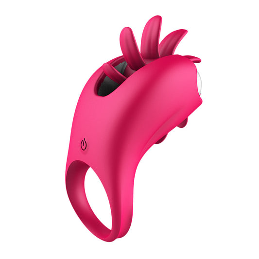 Licking & Vibrating for Mutual Joy Cock Ring - A - Red - image 1