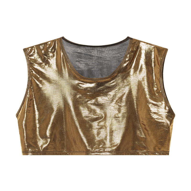 Faux Leather Cropped Tee - image 4