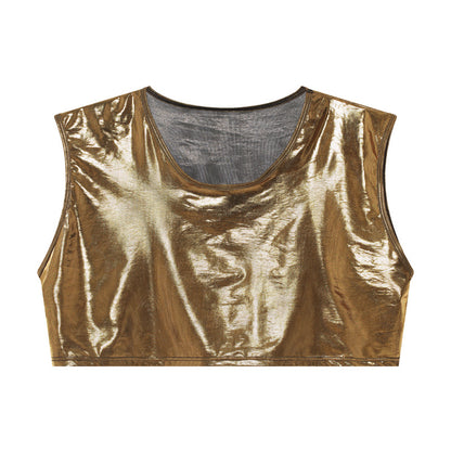 Faux Leather Cropped Tee - image 4