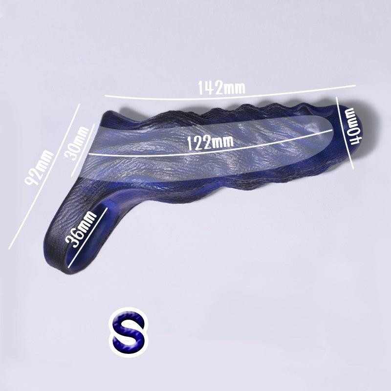 Alien Spike Sleeve – Ultra Thin Liquid Silicone Enhancer - Black & Blue - S - image 4