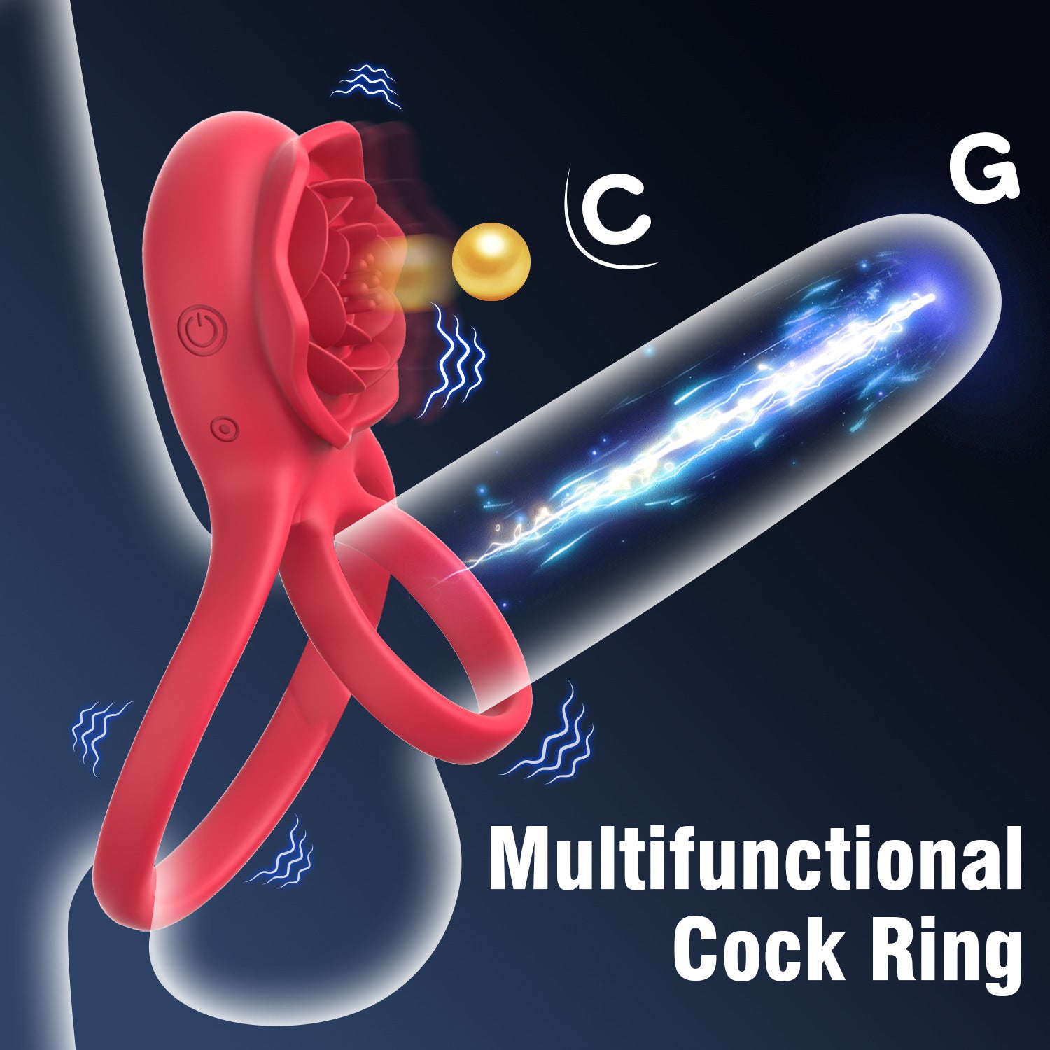 Remote Control Vibrating Cock Ring with Rose Clitoral Stimulator - image 3