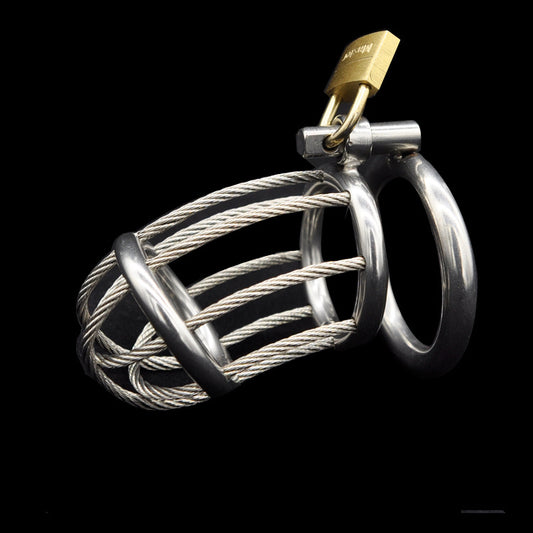 Stainless Steel Cable Chastity Cage - 50mm - image 0