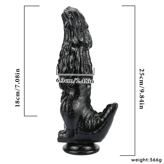 Godzilla-inspired Silicone Dildo - Black - image 3