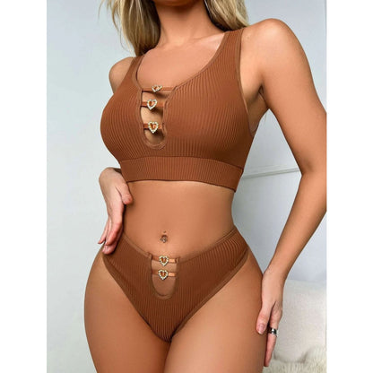 Sheer Lace Lingerie Set for Women – Deep V Teddy with G-String Panties - image 13