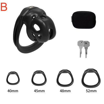 Adjustable ABS Chastity Cage – Lightweight & Discreet Lock for Long-Term Wear - B - Black - image 8
