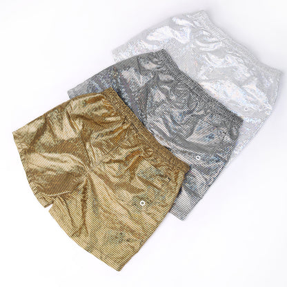 Men Shorts Wet Look Beach Pants - image 10