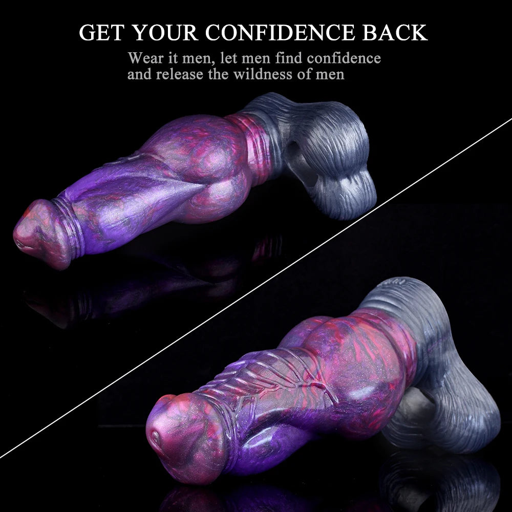 Silicone Cock Sleeve Monster Dragon Big Knot Penis Extender - image 1