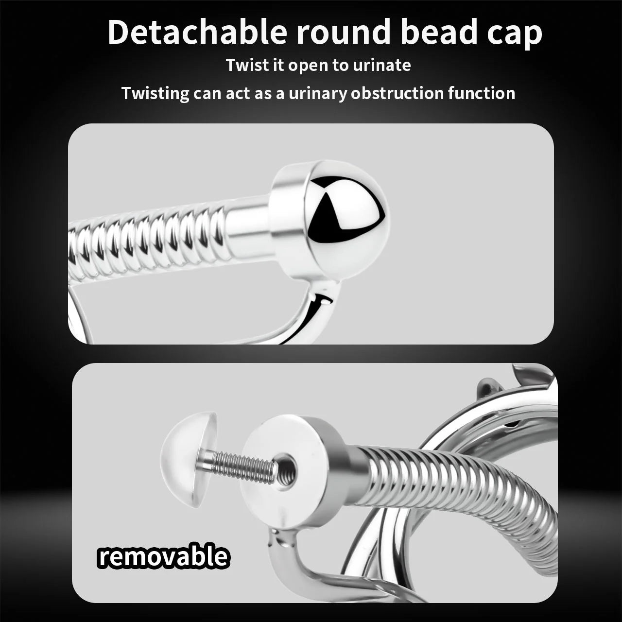 Metal stainless steel horse's eye stick anti-escape inverted chastity cage can urinate with urine blocking sex toys - image 8