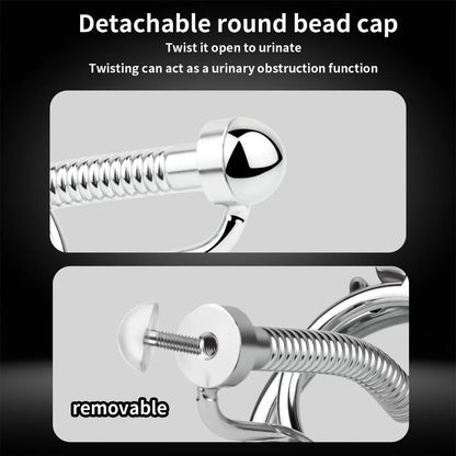 Metal stainless steel horse's eye stick anti-escape inverted chastity cage can urinate with urine blocking sex toys - image 8