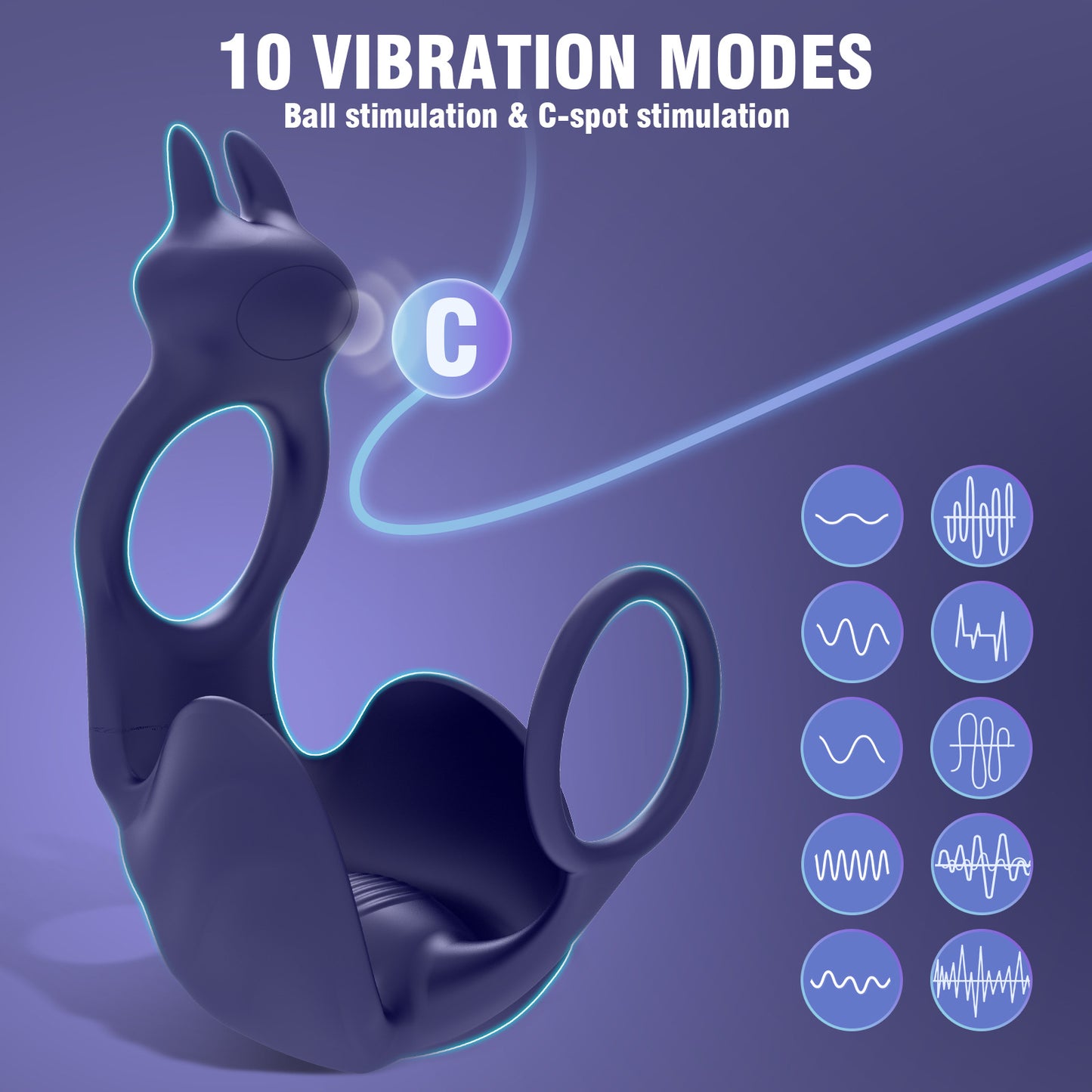 Vibrating Cock Ring with Testicle Vibrator APP Remote Control & 3 in 1  - image 4