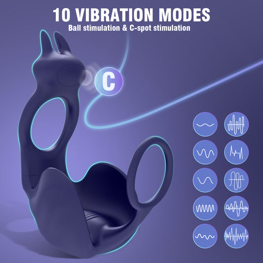Vibrating Cock Ring with Testicle Vibrator APP Remote Control & 3 in 1  - image 4