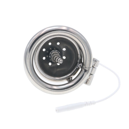 Stainless Steel Locking Chastity Cage with Urethral Tube (40mm–50mm Rings) - image 5