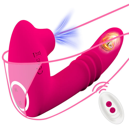 ClimaxSculpt - 10-Speed Sucking & Vibrating Stimulator for Women - Rose - image 1