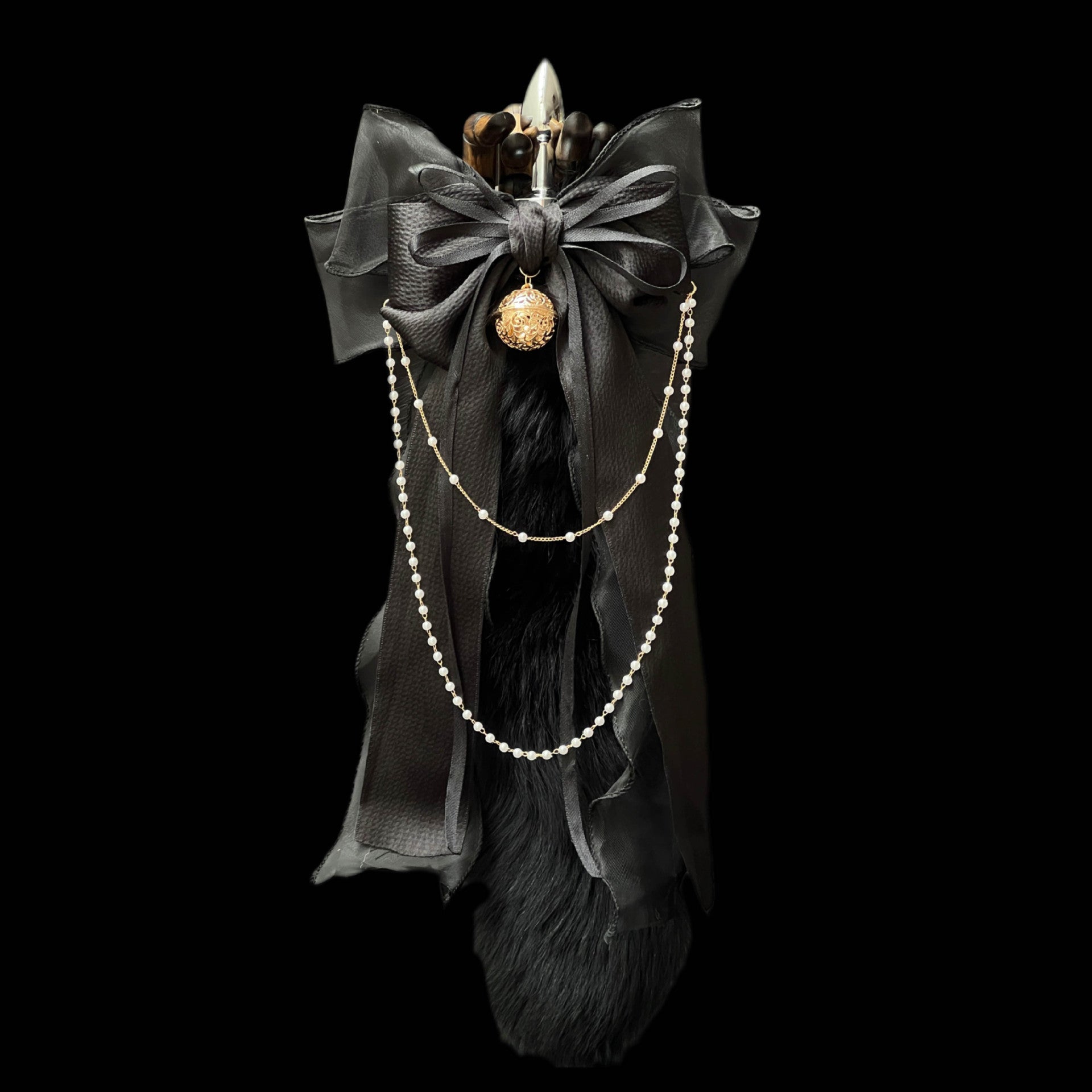 Luxury Fox Tail Plug Set – 15.7" Plush Tail With Pearl Chain & Interchangeable Plug Heads - image 4