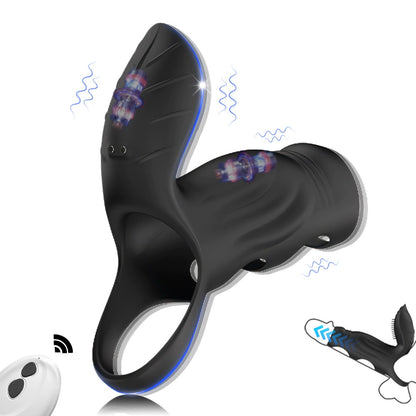 2 in 1 Silicone Vibrating Penis Sleeve Enhances Girth - Black - image 0