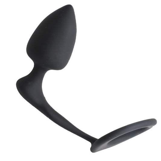 Pleasure Synergy Ring with Plug - Black - image 1
