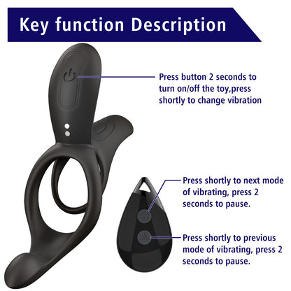 Vibrator for Couple 3 in 1 Vibrating Cock Ring G spot, Clitorals Stimulator - image 3