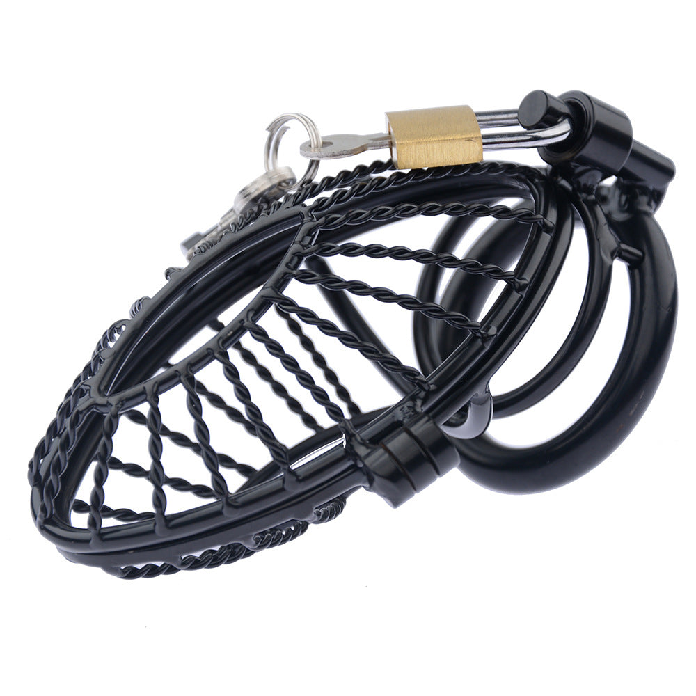 Dark Beaded Metal Chastity Cage Device - image 4