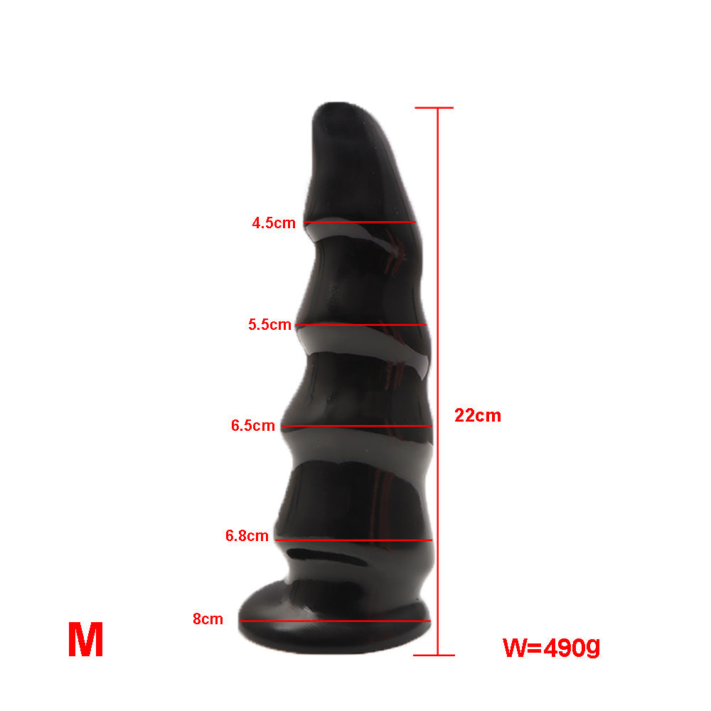 Big Layered Dildo  - Black - M - image 3