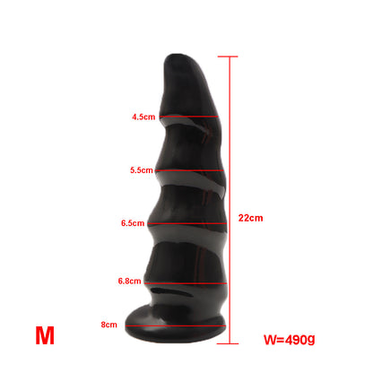 Big Layered Dildo  - Black - M - image 3