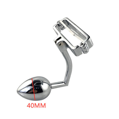 Stainless Steel Scrotum Clamp with Anal Butt Plug - L - image 8