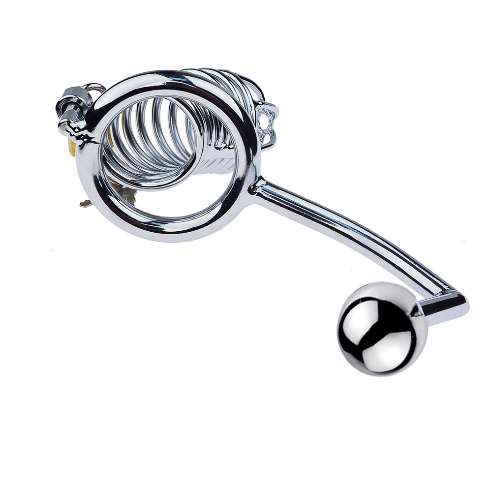 Discipline Chastity Cock Cage with Butt Plug Hook - image 2