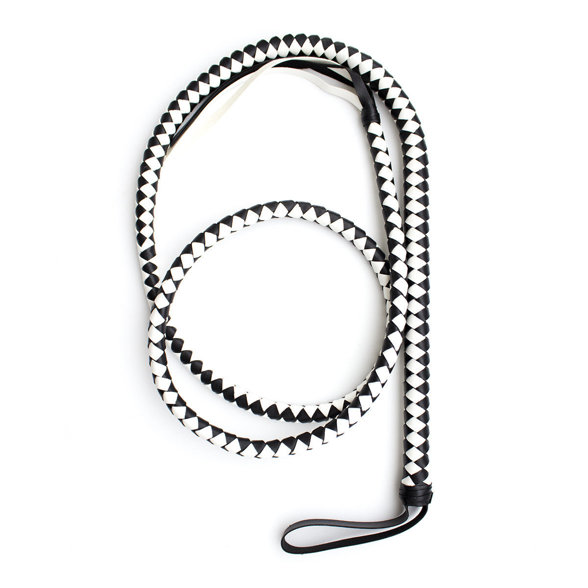 74.8 Inch Pu Leather Flogger Whip - Black and White - image 3