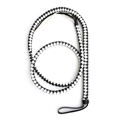 74.8 Inch Pu Leather Flogger Whip - Black and White - image 3