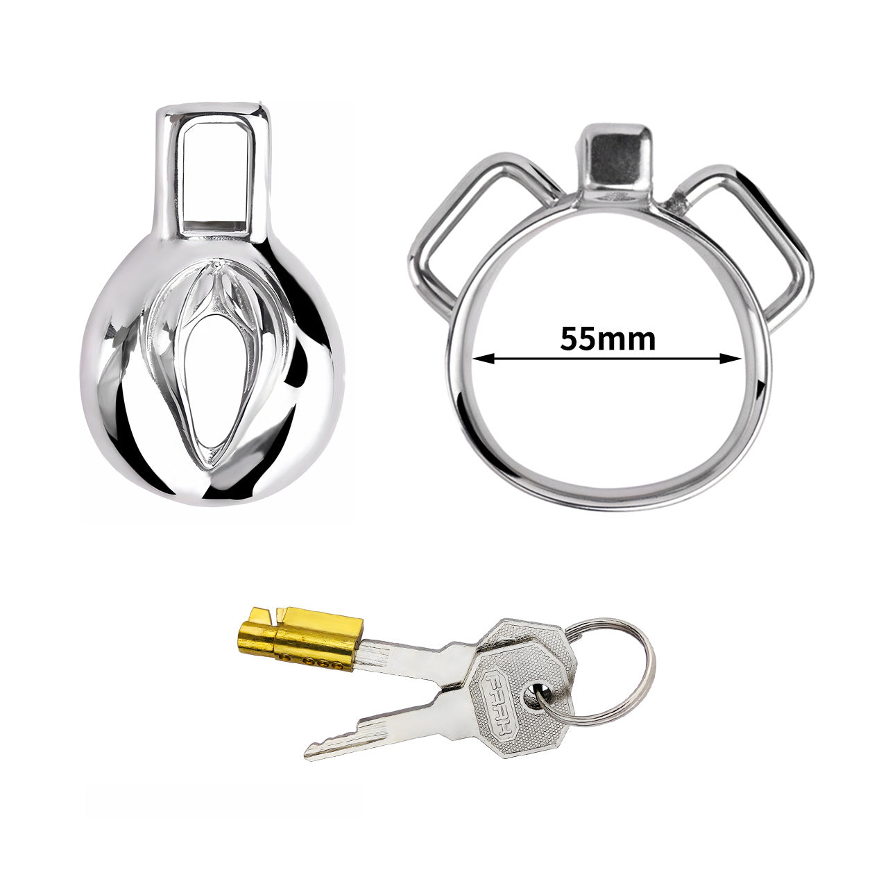Stainless Steel Sissy Chastity Cage - 55mm - image 9