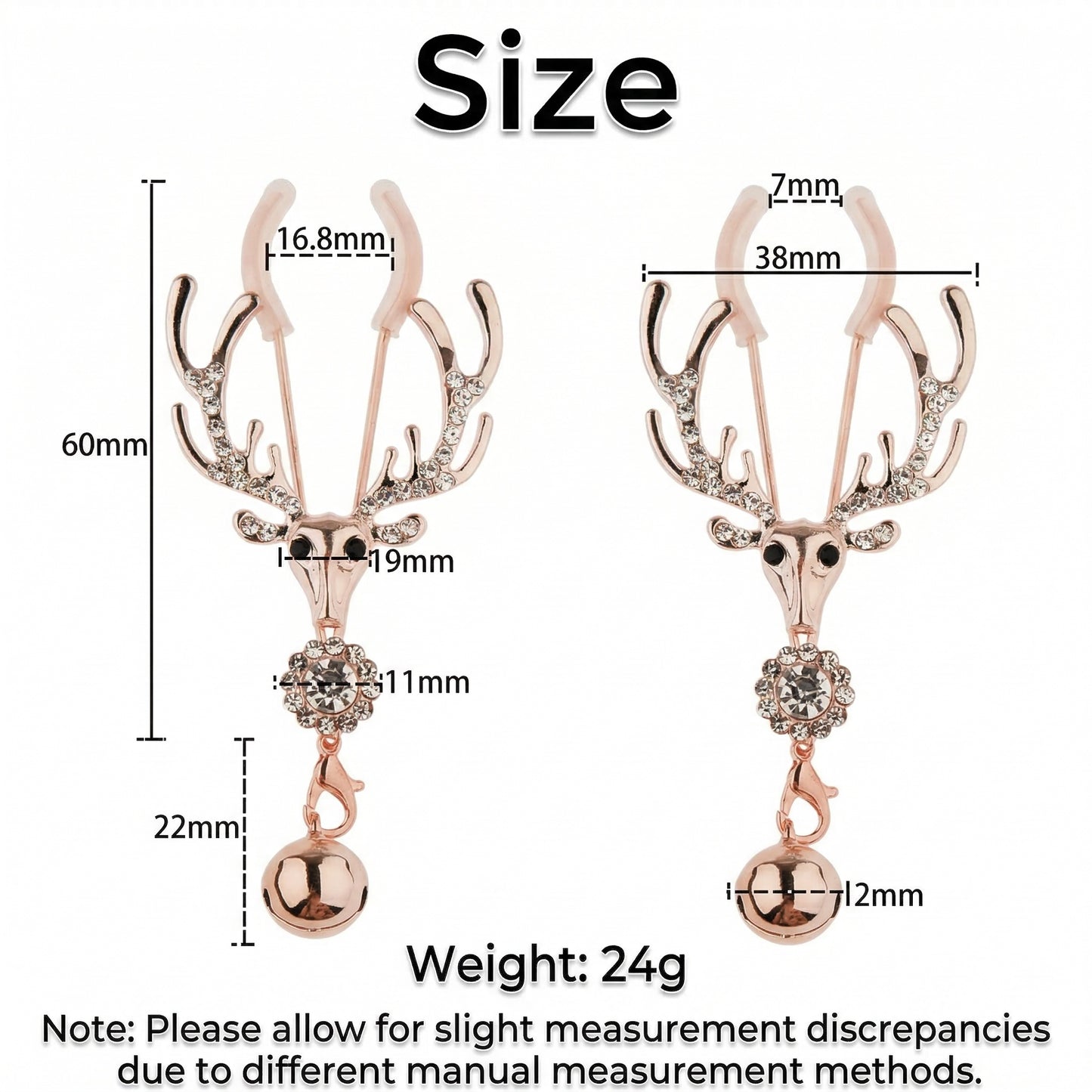Rose Gold Nipple Clamps with Decorative Charms - image 3