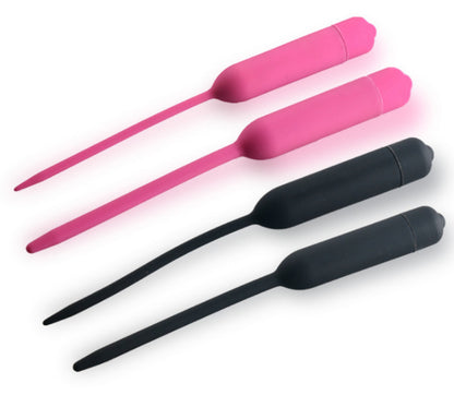 10-Speed Modes Quiver Vibrating Penis Plug - Pink - 5.5mm - image 0