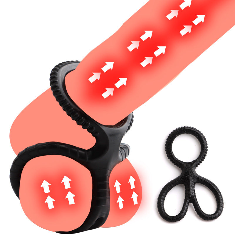 1 Pcs Men Sex Toy Cock Ring Silicone Scissor Triple Ring Ring Waterproof High Elasticity - image 6