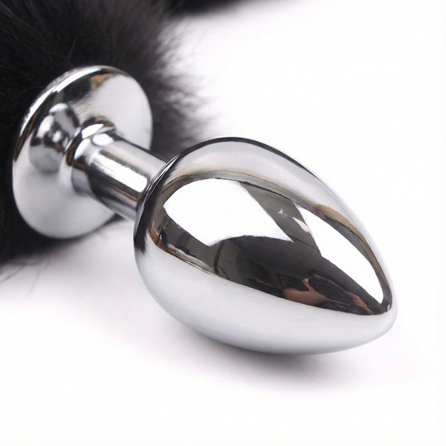 Black Fox Tail Butt Plug • 18.1 Inch Tail - image 4