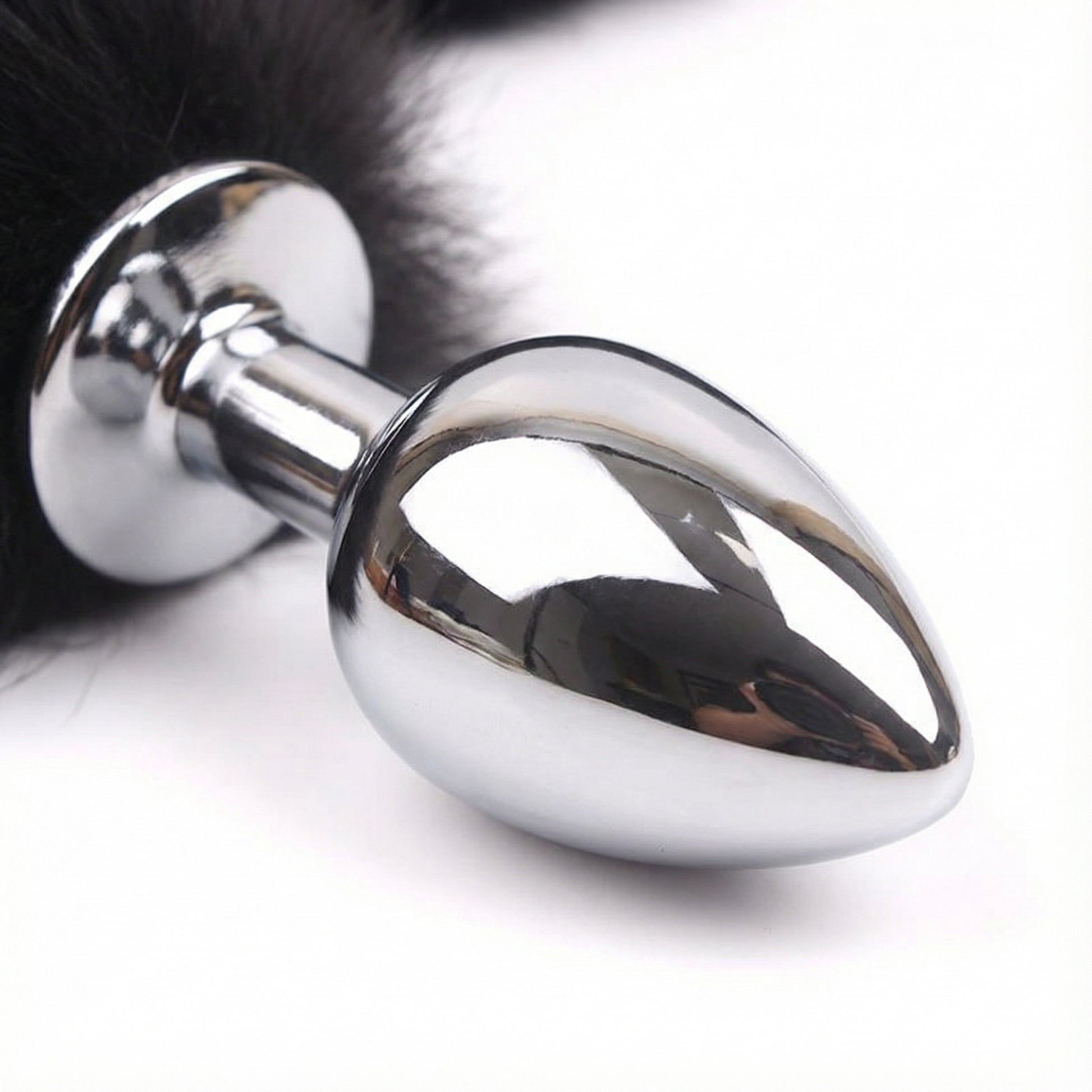 Black Fox Tail Butt Plug • 18.1 Inch Tail - image 4