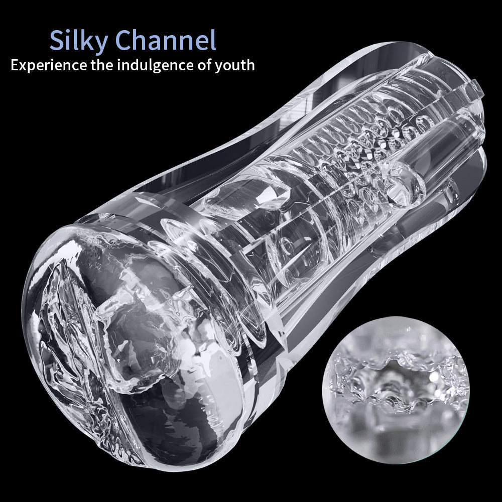 Male Masturbator Cup Soft Silicone Massager for Men Toys-Blue With Vibrations - image 1