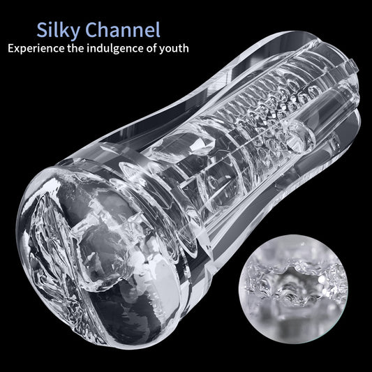 Male Masturbator Cup Soft Silicone Massager for Men Toys-Blue With Vibrations - image 1