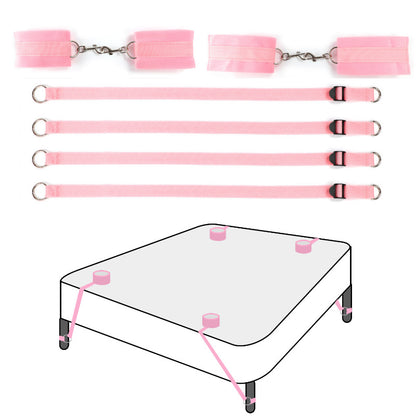 Bedroom Bondage Restraints Bdsm Kit Sex Toy - Pink - image 0