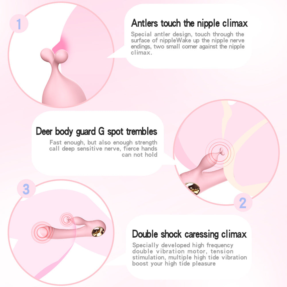 Rabbit Duet Vibrator for Women with 10 Vibration Modes Clitoris G-spot Stimulation - image 2
