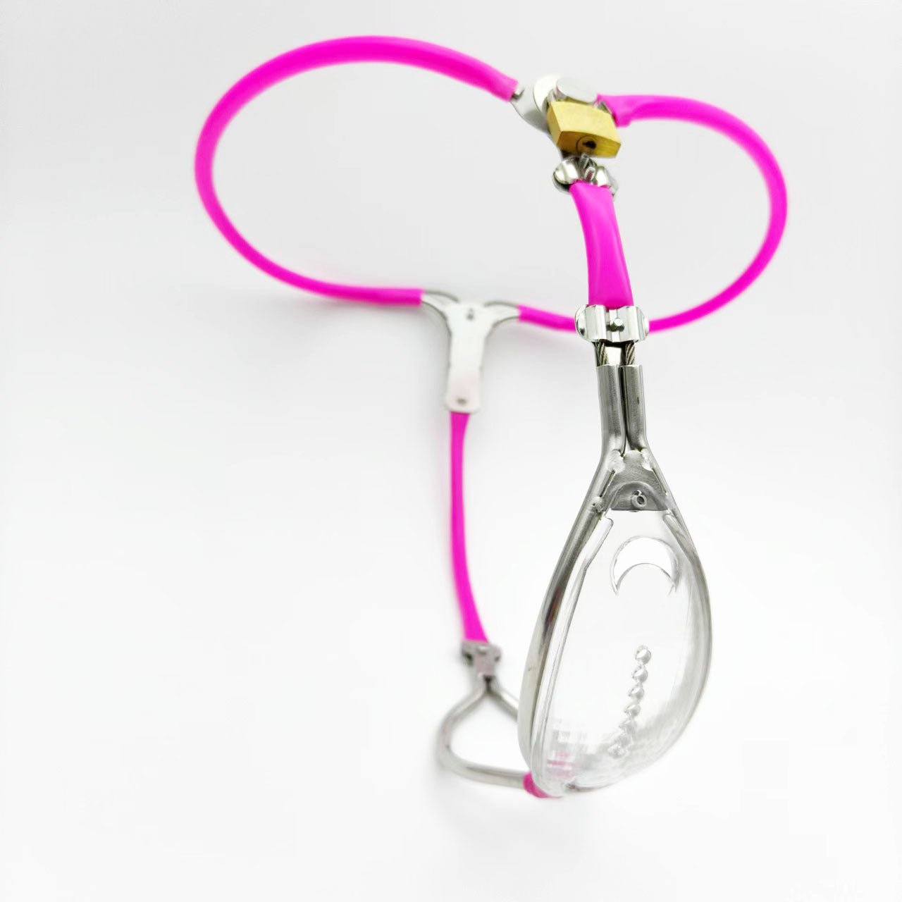 Stainless Steel Adjustable Chastity Belt Pro - Pink – Waist 120–145 cm (47.2–57.1 in) - image 2