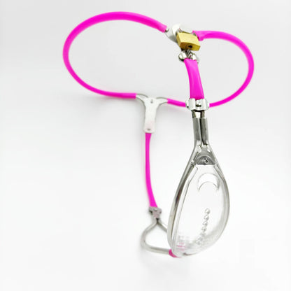 Stainless Steel Adjustable Chastity Belt Pro - Pink – Waist 120–145 cm (47.2–57.1 in) - image 2