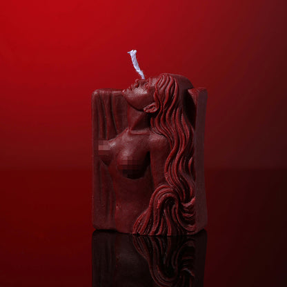 Female Form Sensual Soy Wax Low-temperature Candle - Red - image 3