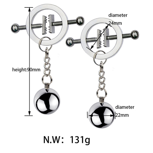 BDSM Round Chain Nipple Clamps Nipple Clips - image 1