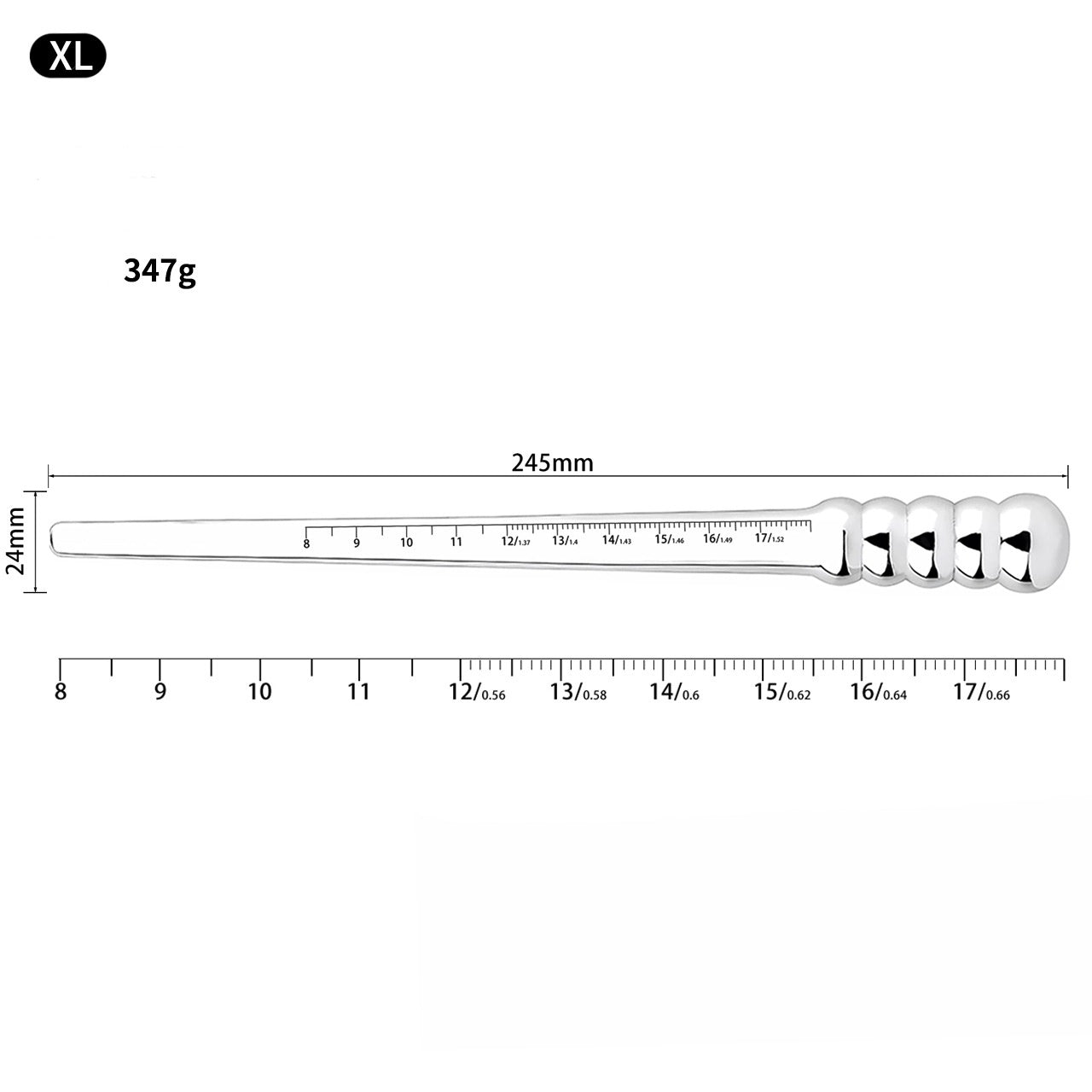 Stainless Steel Urethral Sound with Scale - XL - image 8