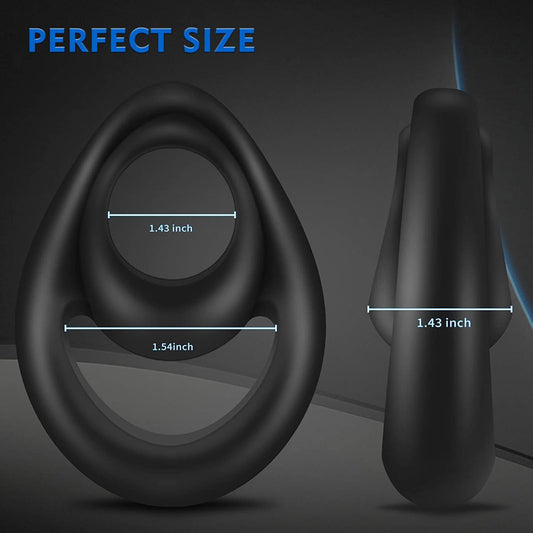 Double Cock Ring for Men – Stretchy Silicone Erection Enhancer & Delay Ejaculation Support - image 1
