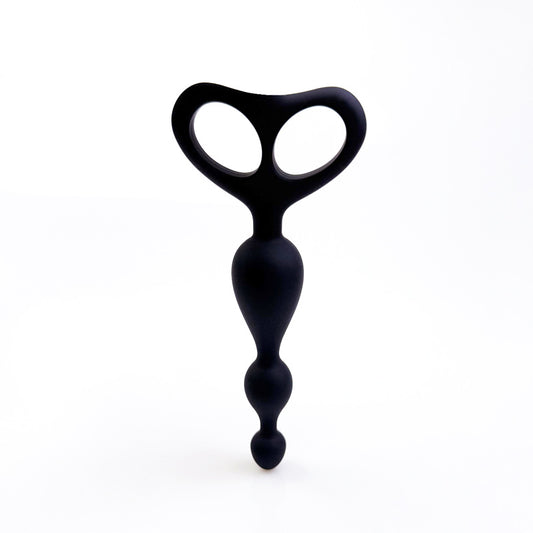 Black Silicone Anal Beads - Black - image 0