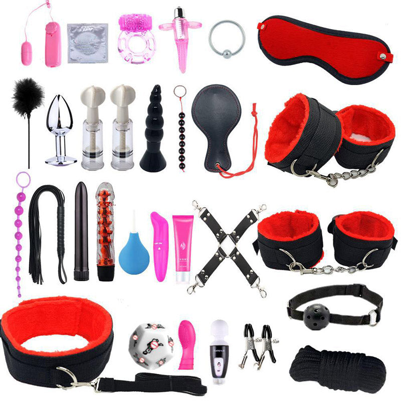 Bdsm Bed Straps Restraints Sex  30 Pcs Set - Red - image 2