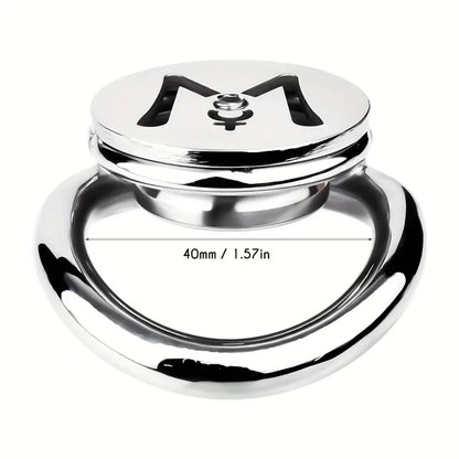 M-shaped Flat Stainless Steel Negative Inverted Chastity Penis Lock Cage - 40mm - image 6